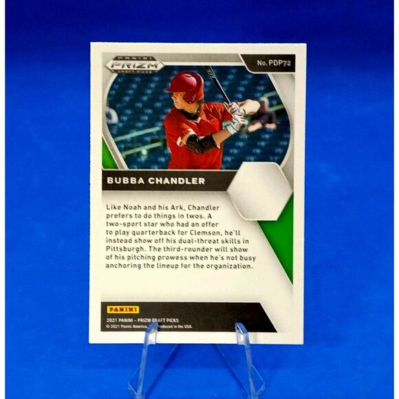 2021 Panini Prizm Draft Picks - Bubba Chandler #PDP72 (RC) - Picture 7 of 7